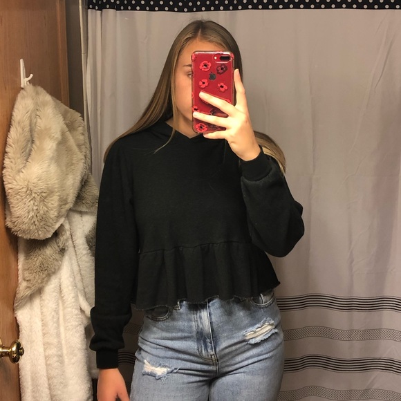 Flowy Cropped Hoodie - Picture 1 of 4
